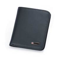 Promosi baru dompet asli anak laki-laki kualitas tinggi kulit asli saku depan murah logo kustom dompet uang tunai kulit kecil