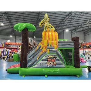 Château gonflable dinosaure avec toboggan, thème Jurassic, pour enfants, vente en gros, châteaux gonflables pour location commerciale - Product Image 5