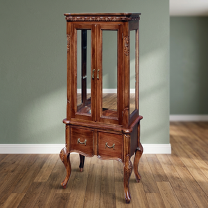 Antique Appearance Handmade Solid Wood French Design 2 Drawers Durable Display Cabinet Multi-purpose Storage Living Room Bedroom - Product Image 3