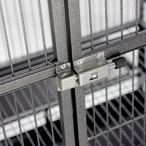 Vente en gros à bas prix, grand espace en acier inoxydable noir, métal extérieur de la maison, animaux de compagnie, oiseaux, perruches, perroquets, Cage, vente en gros avec roues - Product Image 5