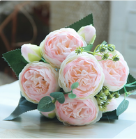 Buket Bunga Peony & Phlox Kecil 5 Tangkai, Gaya Korea, Bunga Artificial untuk Dekorasi Rumah & Pernikahan, Laris Terjual
