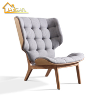 Chaise longue en bois de loisirs modernes Siège en tissu Chaises longues confortables pour chambre à coucher Chaise longue confortable mammouth