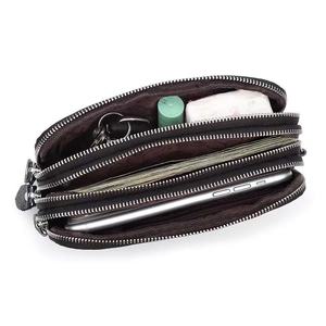 Genuine Leather Wallet Zipper <strong>Card</strong> Holder with Short Length and Polyester Lining Girls Purses Clutch Bag Ladies Purse Coin Pouch - Product Image 6
