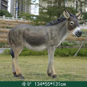 Estatuas de animales de simulación grandes al aire libre fibra de vidrio burro jardín Parque granja paisaje tamaño real animales burro escultura ornamento - Product Image 2
