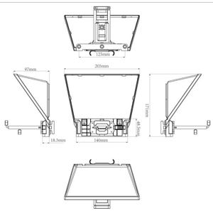 FEELWORLD <span class=keywords><strong>TP2A</strong></span> téléprompteur professionnel avec télécommande ABS matériel 205x97x171mm 300g léger Android/IOS Compatible OEM - Product Image 6