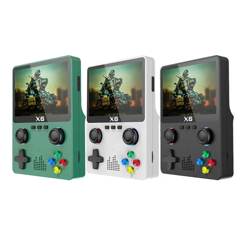 Consola de videogame portátil X6 S, mini consola de jogos portátil IPS portátil de mão 3.5 Ti Retro, portátil para jogos, consola de jogos