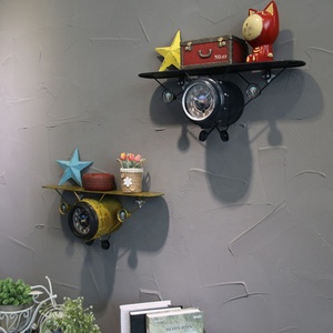 Retro Old <strong>Small</strong> Size Aircraft Modeling American Style Iron <strong>Wall</strong> <strong>Clock</strong> - Product Image 4