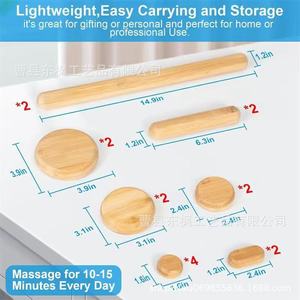 Ensemble de bâtons de massage en bois Goodtar pour le cou, les épaules, le dos et le corps entier, outil Gua Sha avec sac à cordon - Product Image 4
