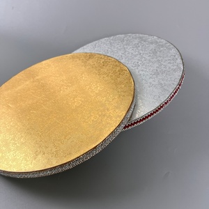 Plato Base Redondo/Cuadrado para Tartas Sunshine de 4/6/8/10/12/14 Pulgadas y 13mm de Grosor, Dorado/Plateado, para Exhibición de Postres y Repostería - Product Image 4