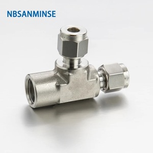NBSANMINSE Raccord en T à compression en acier inoxydable 316L, filetage interne 1/8 1/4 3/8 1/2, raccord latéral en T - Product Image 1