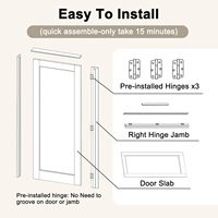24 "x 80" Kit de montant de porte en bois de pin noueux avec 2 panneaux pour l'intérieur des portes de la maison, pour la salle de bain, le garde-manger et la blanchisserie.