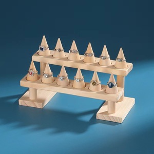Expositor de Anillos de Madera con Múltiples Niveles, Soporte Cónico para Joyería, Organizador de Almacenamiento de Anillos, Estilo Moderno y Simple - Product Image 4