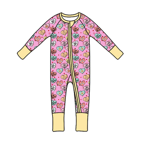 발렌타인데이 꽃무늬 봄 대나무 아기 지퍼 롬퍼 (양방향 지퍼) 맞춤 제작 - Product Image 6