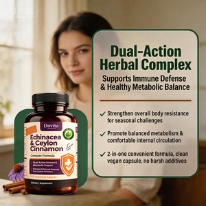Capsules d'échinacée et de cannelle de Ceylan à haute puissance, formule double action pour la défense immunitaire et l'équilibre métabolique, végétaliennes, vente en gros OEM - Product Image 3