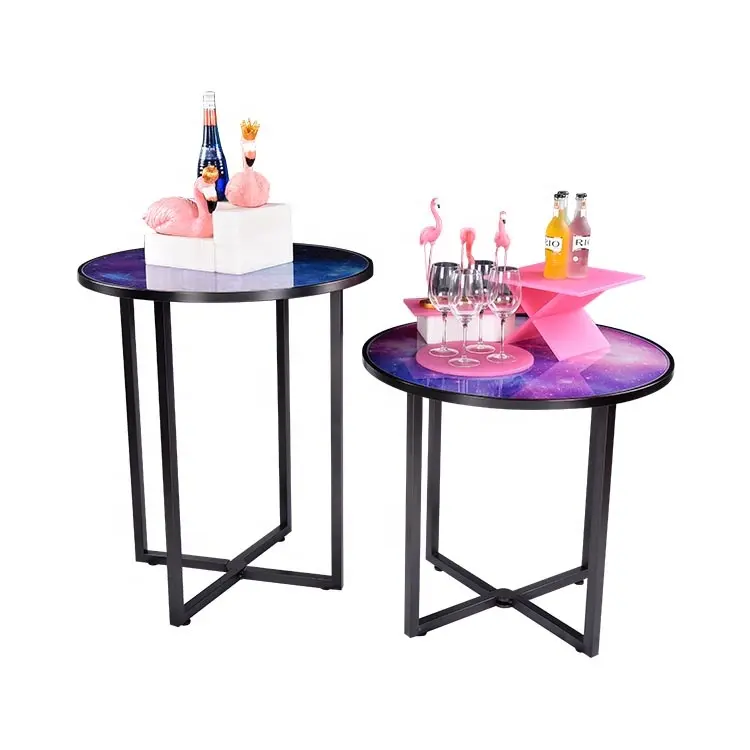 Đèn LED Có Thể Gập Lại Khung Kim Loại Có Thể Tháo Rời Bảng Top Cocktail Bảng Đối Với Đảng Bar