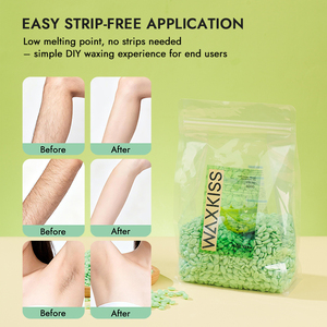 Waxkiss Vente chaude 1 kg Perles <span class=keywords><strong>de</strong></span> cire pour l'épilation du visage et des <span class=keywords><strong>aisselles</strong></span> au miel Épilation indolore Cire <span class=keywords><strong>de</strong></span> soja, Approuvée par 1650 marques dans le monde entier - Product Image 4