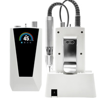 Machine à ongles électrique sans fil de luxe en acier inoxydable 45000 tr/min, lime à ongles sans balais pour salon de manucure, équipement professionnel pour retirer le vernis gel