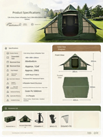Tente familiale gonflable de 12 mètres carrés, en Oxford imperméable, avec structure pneumatique, pour le camping, les voyages et les activités de plein air