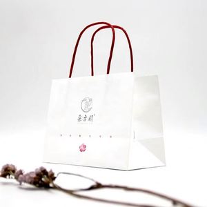ถุงกระดาษคราฟท์สีขาวและสีน้ำตาลหูบิดพร้อมพิมพ์โลโก้ - Product Image 5