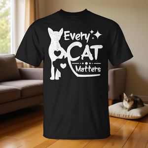 Camiseta Every Cat Matters, camiseta promocional unisex negra - Product Image 3