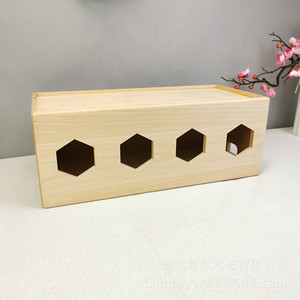 Caja Organizadora de Cables de Madera de Haya, Rectangular, con Compartimentos Cubiertos, para Gestión de Cables en el Escritorio - Product Image 3