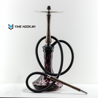 Ensemble de narguilé moderne de luxe de grande taille avec logo personnalisé d'usine narguilé chicha chicha bois en acier inoxydable avec laque techniques