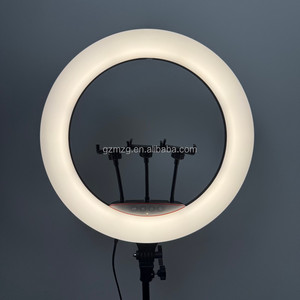 Anneau lumineux LED 18 pouces 50W 2700K-7000K, télécommande dimmable, trépied <span class=keywords><strong>en</strong></span> fer 2,6m, 110V-245V, pour diffusion <span class=keywords><strong>en</strong></span> direct et maquillage, 256 LED, 3 supports pour téléphone - Product Image 6