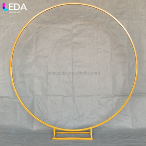 LEDA Modern <b>Wedding</b> Stage Decoration Round Metal <b>Backdrop</b> Gold Hanging Flower Arch Flower <b>Stand</b> - Product Image 3
