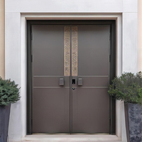 Porte d'entrée double américaine en fonte d'aluminium pour villa, porte principale de sécurité antivol pour appartement commercial et salon, sur mesure