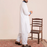 En Yeni Tasarım İslami Erkek Şalvar Kameez Yan Cepli Rahat Kesim Normal Boy Hızlı Kuruyan Kırışmaz Pamuklu Parti Kıyafeti