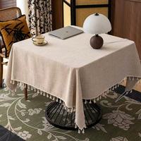 Nappe carrée minimaliste en lin à motif floral uni, lavable, en tissu haut de gamme, pour banquets et réceptions