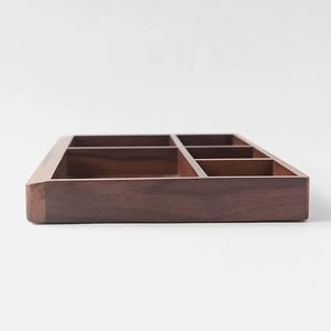 Organizador de Escritorio de Madera de Nogal de Lujo con Logotipo Personalizado, Bandeja de Almacenamiento para Joyería, Cosméticos y Artículos de Papelería - Product Image 4