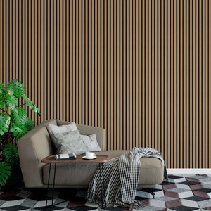 Pannello Acustico Nordi in MDF, Design Moderno, Ignifugo, Impermeabile, Fonoassorbente 80% NRC, Doghe Scanalate in Legno con Design Grafico - Product Image 6