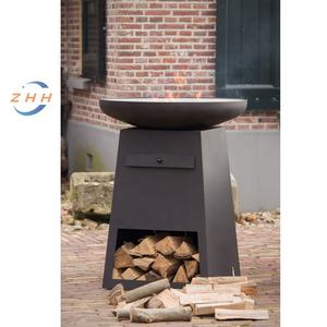 Parrilla de Acero Corten para <span class=keywords><strong>Barbacoa</strong></span>, Brasero de <span class=keywords><strong>Leña</strong></span> Negra, Parrilla para Asar al Aire Libre y Calefacción - Product Image 6