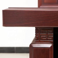 Bureau de direction moderne avec panneau frontal finition brillante effet bois et armoire de rangement latérale