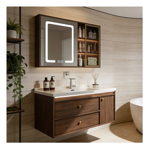 Vente Flash 	 Évier de salle de bain en bois multi-couches flottant avec <span class=keywords><strong>armoire</strong></span>, prix d'usine - Product Image 2