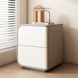 Mesita de noche moderna totalmente sólida estilo Ins, muebles de madera estrechos simples creativos para dormitorio para el hogar, Hotel, sala de estar - Product Image 1