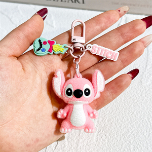 Nuovo Arrivo Portachiavi 3D in Floccato a Tema Cartone Animato <span class=keywords><strong>Lilo</strong></span> & Stitch, Ciondolo Decorativo per Borsa, Anello Portachiavi Personalizzato 3D, Regalo - Product Image 6