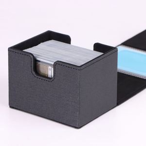 กล่องเก็บการ์ดสะสมคุณภาพสูง FX Luxury Black Top Loading PU Leather Magnetic Card Case พร้อมฝาปิดแม่เหล็ก ทำจากหนัง PU สีดำ - Product Image 2