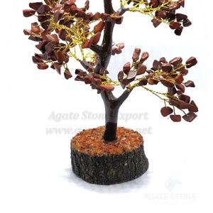 Figura de árbol de energía de cristal de jaspe rojo hecha a mano de alta calidad al por mayor India para Feng Shui decoración coleccionable del hogar de la boda - Product Image 4