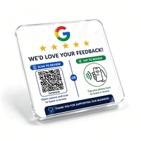 Autocollant Google Review NFC en acrylique avec code QR adhésif – Pile de rétroplacage pour avis clients – Comptoir, table, mur, restaurant, commerce de détail