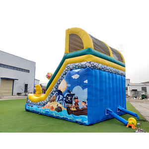 Toboggan gonflable à double piste, château gonflable pirate, combo toboggan gonflable humide et sec pour enfants et adultes - Product Image 5