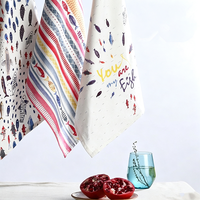 WML043 Serviettes en coton et lin imprimées en gros 50x70cm, style nordique, respirantes, décoratives, torchons de cuisine, absorbantes, nappes de table