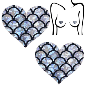 10 Paia Copricapezzoli Sexy A Cuore - Adesivi USA E Getta, In Raso - Foto 11