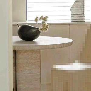 Bàn đá nhỏ hình vuông tối giản kiểu dáng Travertine Master <span class=keywords><strong>Design</strong></span>, trang trí sân vườn ngoài trời, bàn góc - Product Image 6