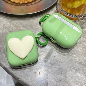 Funda protectora para auriculares inalámbricos AirPods Pro 3/2/3, creativa y minimalista, personalizada, de color sólido con diseño de corazón - Product Image 3