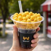 Gobelet à Popcorn Créatif en Plastique Jetable avec Plateau Supérieur et Couvercle pour Boisson (Cola), Idéal pour Cinéma et Événements Festifs