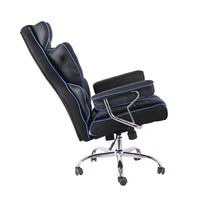 Chaise de bureau de direction en cuir PU à dossier haut avec repose-pieds rétractable, chaise de bureau pivotante ergonomique inclinable