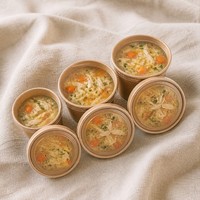 Bol en papier kraft jetable écologique imprimé sur mesure, gobelet à soupe, emballage alimentaire à emporter