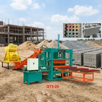 Pompe hydraulique semi-automatique PLC haute efficacité QT5-20 22KW pour la fabrication de blocs de béton colorés avec roulement de boîte de vitesses